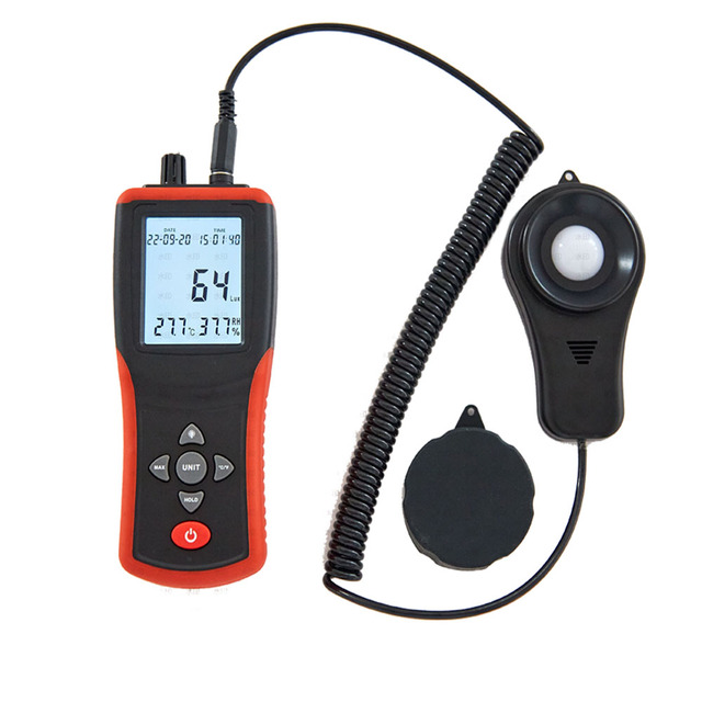 3-in-1 Digital Lux Meter, High Precision Light Meter, 400,000 Lux Range, Manual/Auto, Split Type for Photographyt Type