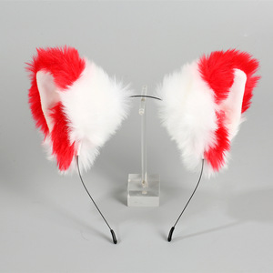 Serre-têtes à oreilles d'animaux en peluche mignons et tendance, style <span class=keywords><strong>loup</strong></span>, pour cheveux - Product Image 4