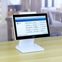 Sistem POS Android Layar Ganda 14 Inci, Mesin Kasir Sentuh All-in-One untuk Restoran