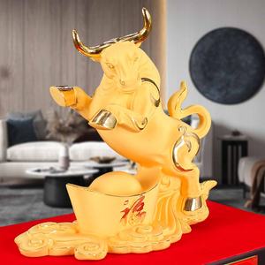 Dodici segni zodiacali Taurus ornamenti in resina eco-friendly anno bue mascotte per l'inaugurazione della casa svettante sabbia Taurus svettanti regali artigianali - Product Image 4