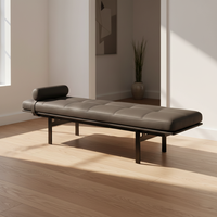 Banc de luxe portable au design moderne et épuré, en cuir PU, style italien, pour hôtel, pied de lit, restaurant, chaise ou pouf