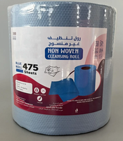 Rouleau de lingettes non tissées industrielles Jumbo jetables bleues pour l'atelier chiffon adapté au nettoyage des serviettes en papier