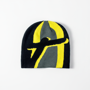 Bonnet Bennies unisexe en tricot tissé jacquard avec logo personnalisé en gros - Product Image 1