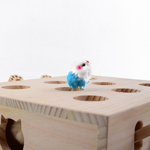 Gran oferta OEM ODM alta calidad interactivo nuevo gato juguete rompecabezas de madera inteligente <span class=keywords><strong>Catnip</strong></span> Catching hámster gato juguete - Product Image 3