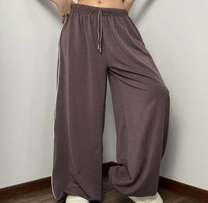 Custom Blank Breathable Cotton Jogger <strong>Pants</strong> Women Flat Front Baggy Low Waist Drawstring Y2k <strong>Harem</strong> <strong>Pants</strong> Wide Leg for Ladies - Product Image 2