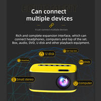 LEJIADA Nuevo Mini Proyector T20 Portátil 1080P USB HD LED para Cine en Casa, Reproductor de Video Multimedia, 320x240 Píxeles, Fácil de Transportar