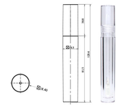 Tube à gloss transparent vide de 7,8 ml, emballage cosmétique personnalisé avec logo, tube à gloss rose avec boîte