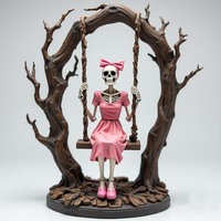 Nouvelle Décoration d'Halloween 2026 : Sculptures de Fantômes Réalistes en Résine, Vêtements Roses, Couleurs et Formes Personnalisables