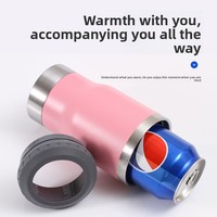 Mug à bière isotherme en acier inoxydable de 14 oz avec ouvre-bouteille et double couvercle, gobelet isotherme 4-en-1 pour canettes avec double couvercle