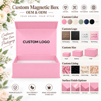 Boîte en carton rigide en forme de livre avec fermeture magnétique, en velours rose, logo personnalisé biodégradable, pour coffret cadeau de parfum