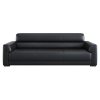 Sofá de Oficina Simple para Jefes, Sofá de Cuero de Tres Plazas para Recepción de Negocios con Función de Cama y Mesa de Centro