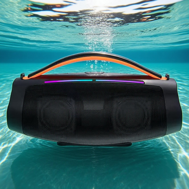 Music Player TF TWS Stereo Sound Waterproof Boomsbox Outdoor Portable Wireless BT Speaker With RGB LED