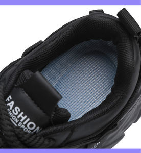 Chaussures classiques noires et blanches à lacets pour hommes – Tendance mode printemps-été, baskets de loisirs à plateforme pour la course et la marche - Product Image 2