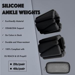 Poids de cheville en silicone 2lb 4lb (paire) – Écologiques, réglables, pour fitness et exercice, unisexe - Product Image 1
