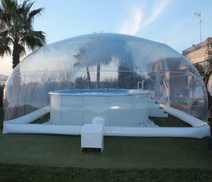 बड़े cubiertas hinchables गुंबदों बाड़ों पारदर्शी प्लास्टिक इग्लू तम्बू inflatable स्विमिंग पूल कवर - Product Image 1