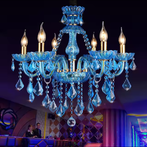 Offre Spéciale Pendentif Lumière KTV moderne Bleu Couleur Led Lustre En Cristal Plafonnier - Product Image 3