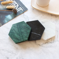 Ensemble de sous-verres en marbre naturel de style nordique, rond/carré/hexagonal, sous-verres en pierre faits à la main, résistants à la chaleur, antidérapants, épaisseur 10 mm