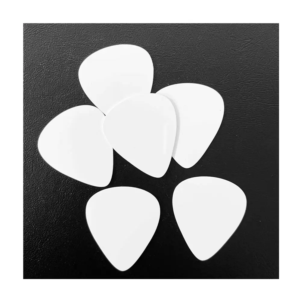 Manufacturer Double Sided Blank White Sublimation Metal Guitar Picks Personalized Aluminum Guitar Pick for Heat Press Printing