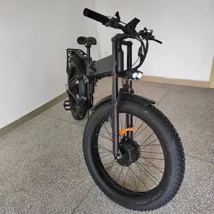 21Speed Ebike พับ2000W Dual มอเตอร์จักรยาน48v21Ah เบรคไฮดรอลิก Full Suspension ไขมันยางไฟฟ้าจักรยานมอเตอร์คู่