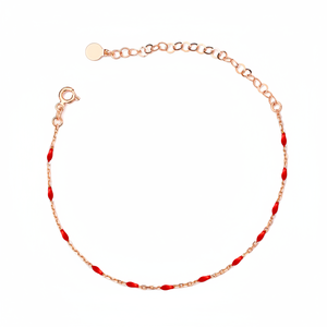 Chaîne de cheville en émail rouge, bracelet de pied, bijoux de corps, élégant, minimaliste, mariage, été, vente en gros turque, argent sterling 925 - Product Image 2