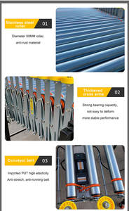 Transportador de rodillos flexible de correa en O barato con deflectores en dos lados Transportador de rodillos telescópico expandible motorizado - Product Image 5