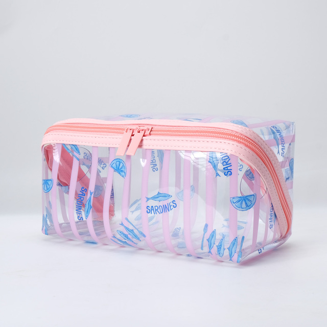 Stylish Clear Zipper Animal Prints Large Capacity Reusable Portable Makeup Bag & Cosmetic Case for Kits Organizer