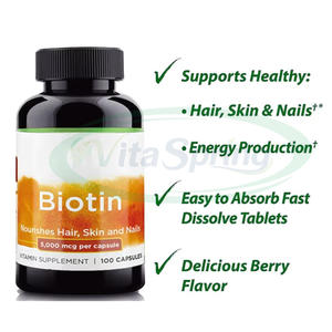 VitaSpring Biotina Colágeno Queratina Vitaminas C Suplementos Piel Cabello y Uñas Vitaminas Tabletas - Product Image 2