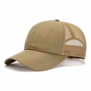 Wholesale Sun Hat Solid Color 6 Panel Breathable <b>Net</b> Summer Quick Dry <b>Mesh</b> Baseball Cap Polyester - Product Image 2