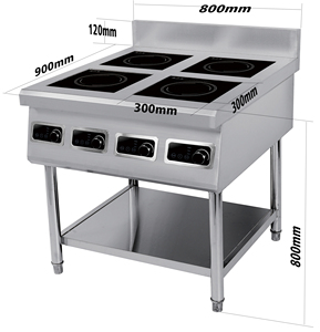Table de cuisson à induction verticale commerciale à quatre brûleurs 3000W/5000W avec commande par bouton et technologie demi-pont AM-TCD401 Commercial I - Product Image 3