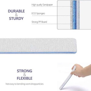 Limas de Uñas Cuadradas de Esmeril de Grano 100/180, Suministro a Granel de Fábrica, <span class=keywords><strong>10</strong></span> Unidades/Paquete, <span class=keywords><strong>Herramientas</strong></span> Profesionales <span class=keywords><strong>para</strong></span> Academias de Uñas - Product Image 3