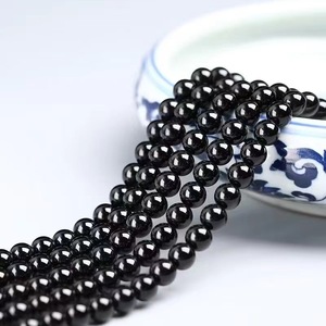 Venta al por mayor de cuentas sueltas redondas negras puras de nivel natural de 4-16mm para la fabricación de joyas DIY de pulsera, cuentas sueltas de obsidiana - Product Image 4