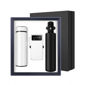 Wholesale Promotional Custom Logo <b>Gift</b> <b>Set</b> 450ml Vacuum Flask / 10000mAh Power Bank / Umbrella Business <b>Gifts</b> - Product Image 5