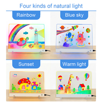 Pizarra de Dibujo LED Recargable de 16'' con Control Táctil y Luz Regulable para Niños de 3 a 8 Años, Material Acrílico, Regalo de Navidad o Cumpleaños para Niños y Niñas