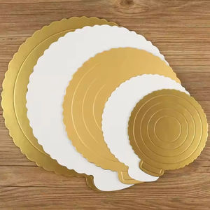 Bandeja de pastel redonda de grado alimenticio de diseño personalizado de 12 pulgadas Tablero de pastel dorado - Product Image 1