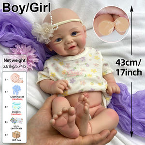 Bambole Reborn OEM Flessibili in <span class=keywords><strong>Silicone</strong></span> a Corpo Intero 17 Pollici Lavabili Vivienne con Bocca Aperta per Bambine/Bambini Ideali per Bambini e Collezionisti - Product Image 3