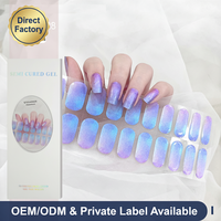 Bandes de vernis à ongles semi-durcis de haute qualité longue durée, autocollants effet caméléon, gel UV pour ongles, wraps pour ongles