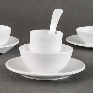 Vente en gros vaisselle blanche incassable <span class=keywords><strong>service</strong></span> <span class=keywords><strong>de</strong></span> vaisselle en mélamine blanche assiettes et plats juego <span class=keywords><strong>de</strong></span> platos para <span class=keywords><strong>casa</strong></span> - Product Image 4