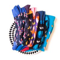 Chaussettes personnalisées créatives pour hommes, formes d'étoiles, cercle, motif cachemire coloré, chaussettes en coton Hamburger, chaussettes mignonnes pour hommes