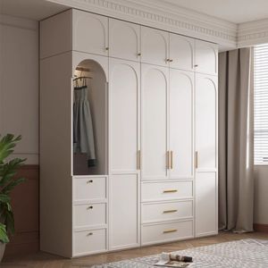 Armoire <span class=keywords><strong>sur</strong></span> <span class=keywords><strong>mesure</strong></span> Dong Ma style français en bois, portes battantes en bois massif, pour chambre à coucher, petit appartement, moderne - Product Image 4