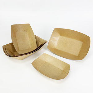 Barquettes alimentaires jetables en papier kraft 4oz 6oz 10oz en forme de bateau pour snacks, frites, poulet, salades – Contenants à emporter pour fêtes - Product Image 2