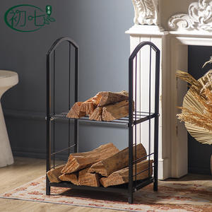 Soporte para leños, redondo, de metal, para interiores y exteriores, para chimenea, estante de almacenamiento de leña, para decoración del hogar y la sala de estar - Product Image 2