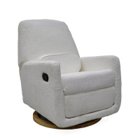 Geeksofa Chaise inclinable manuelle moderne en tissu doux avec fonction berçante et pivotante pour meubles de salon