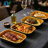 Boîte de transport pour restaurant 1000 ml, emballage pour pâtes/riz cuit, boîte à lunch en aluminium