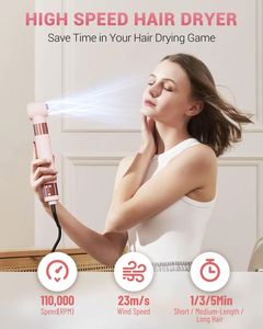 Plancha de Pelo Eléctrica 4 en 1 y Cepillo de Aire Caliente para Rizar y Secar - Estilizador de Pelo Multifuncional Profesional para Salón - Product Image 2