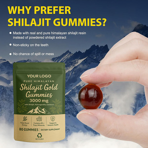 Supplément de bonbons en or Shilajit naturel certifié GMP 3000 mg Prend en charge l'immunité et l'endurance Logo personnalisé d'usine OEM - Product Image 3