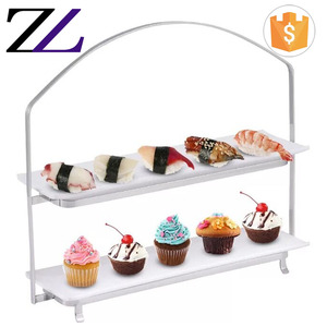Plateaux <span class=keywords><strong>de</strong></span> service pour Buffet <span class=keywords><strong>de</strong></span> cuisine, 2 niveaux, en pierre précieuse saine, entrée salade fruits <span class=keywords><strong>de</strong></span> <span class=keywords><strong>mer</strong></span>, support <span class=keywords><strong>de</strong></span> service en céramique en porcelaine blanche - Product Image 3