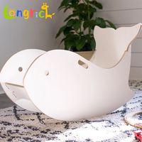 Chaise à bascule en bois en forme de baleine pour tout-petits, chaise à bascule Montessori pour enfants, mobilier de chambre d'enfant