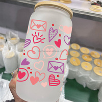 Noël UV DTF tasse enveloppes pour verre 16oz dessin animé princesse Design tasse décalcomanies transferts autocollants étanches pour dégringolades