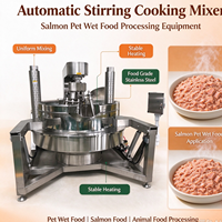 Marmite de Cuisson et de Mélange Automatique Grande Capacité, à Vapeur, Gaz, Électrique, pour Aliments Humides pour Animaux (Saumon, Chien, Chat), Machine Mélangeuse Industrielle