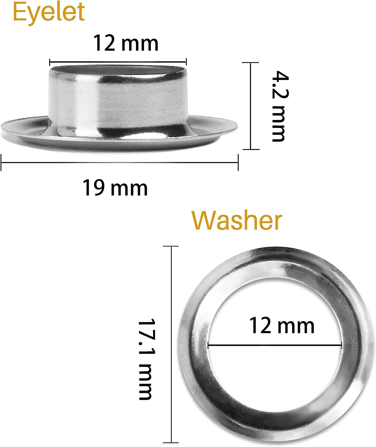 12 mm saf pirinç malzeme 4 renk yüksek kaliteli Grommet kuşgözü yıkayıcı Fit deri DIY el sanatları ayakkabı kemer kap stokta